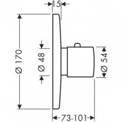Axor Uno 2, Термостат Highflow, СМ, внешняя часть, цвет: хром