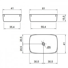 Antonio Lupi Bloom Раковина накладная 40х60,2см, без отв под смес, без перелива, с д/клапаном (хром), мат-л: Flumood, цвет: белый