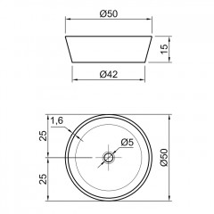 Antonio Lupi Pila Раковина накладная 50х50х15 см, без отв под смес, без перелива, с д/клапаном (хром), мат-л:  нат.камень, цвет: Pietra Luna
