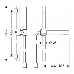 Axor Starck Душевой гарнитур (ручной душ 1jet + штанга + держаель для душа), цвет: хром