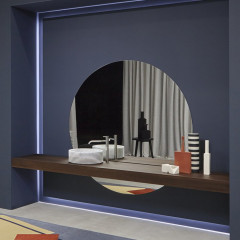 Antonio Lupi Introverso Раковина накладная 45хh45см, без отв под смес, без перелива, с д/клапаном (хром), мат-л: нат.камень, цвет: Marmo Carrara