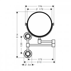 Axor Montreux Зеркало косметическое, подвесной, цвет: хром