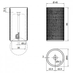 ANTONIO LUPI PIXEL Раковина напольная Ø450x850 мм., слив в пол, с самотёчным донным клапаном, сифоном и гибким шлангом, Marmo Carrara