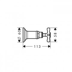 Axor Montreux Запорный вентиль, СМ, / (рычажные рук.), цвет: полированное золото