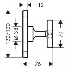 Axor Citterio E, Запорный вентиль 12 x 12, скрытый монтаж, цвет: хром