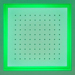 ANTONIO LUPI METEO Верхний душ 350x350x110 мм., встраиваемый в потолок, с подсветкой, пультом и трансформатором, рама белая, лейка зеркальная сталь