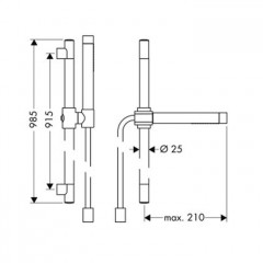 Axor Starck Душевой комплект с палочкой ручной душ 2jet, цвет: хром