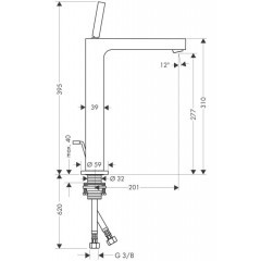 Axor Citterio, Смеситель для раковины в форметаза 270, однорычажный, цвет: хром