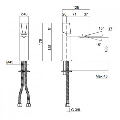 Antonio Lupi Indigo Смеситель для биде, на 1 отв., излив: 136мм, цвет: хром