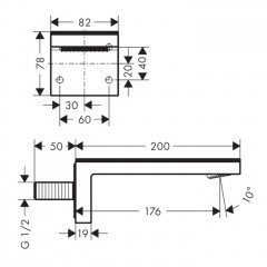 Axor MyEdition Излив для ванны, настенный, излив 200мм, цвет: хром/черное стекло