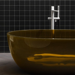 ANTONIO LUPI REFLEX Ванна отдельностоящая 1670х860х530 мм., с нажимным донным клапаном (хром), сифоном и гибким шлангом, Cristalmood, цвет Ocra