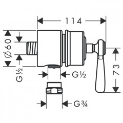 Axor Montreux Fixfit Stop шланговое подсоединение, (рычажные рук.), цвет: полированное золото