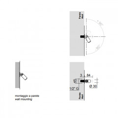 ANTONIO LUPI AZIMUT Верхний душ Ø30 мм., настенный или потолочный, поворотный, цвет графит