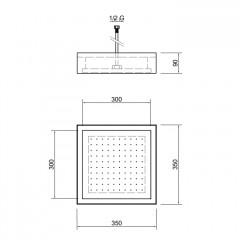 ANTONIO LUPI FUORIMETEO SLIM Верхний душ 350х350х90 мм., потолочный монтаж, рама белая, лейка белая