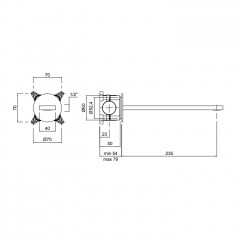 ANTONIO LUPI INDIGO Излив для раковины 250 мм., настенный, в комплекте с встраиваемой частью, цвет графит
