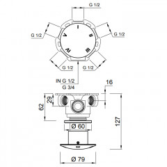 ANTONIO LUPI MAYDAY Переключатель на 2, 3, 4 или 5 положений, в комплекте со встраиваемой частью, матовая нержавеющая сталь
