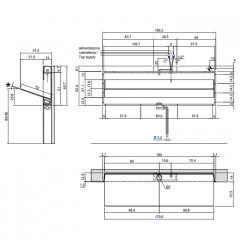 ANTONIO LUPI BATTIGIA Раковина встраиваемая в стену 1800х515х607мм, с подсветкой, смеситель, донный клапан, сифон, Corian, стекло прозрачн, цвет белый