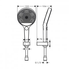 Hansgrohe Rainfinity Душевой набор (ручной душ 130мм, 3jet, держатель, шланг 1600мм), цвет: хром
