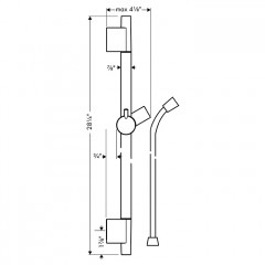 Hansgrohe Unica'S Puro Штанга для душа 65см, цвет: шлифованная бронза