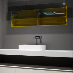 Antonio Lupi Servoretto Раковина накладная 50х38см, без отв под смес, без перелива, с д/клапаном (хром), мат-л: Flumood, цвет: белый