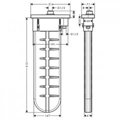 Axor sBox для ванны, внешняя часть, прямоугольная розетка, цвет: хром