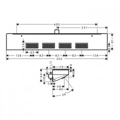Hansgrohe Rainfinity Боковой/верхний душ 502х81мм с полкой, цвет: хром