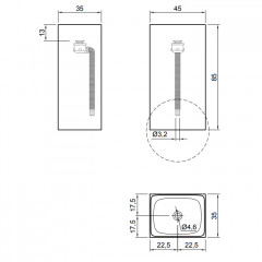 Antonio Lupi Fusto Полотенцедержатель из нержавеющей стали AISI 304 с рельефной поверхностью, покрытие (НЕОБХОДИМО ВЫБРАТЬ ЦВЕТ)