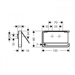 Axor Universal Держатель для туалетной бумаги настенного монтажа, подвесной, цвет: хром