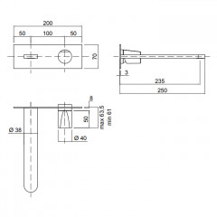 Antonio Lupi Indigo Встраиваемая часть смесителя для раковины, для арт. ND200GR, ND201GR, цвет: графит