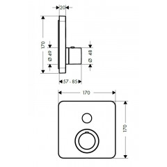Axor ShowerSelect Термостат для 1 потребителя, СМ, внешняя часть, цвет: хром