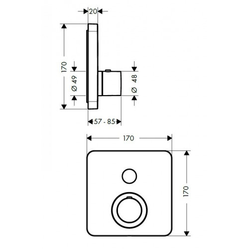 Axor ShowerSelect Термостат для 1 потребителя, СМ, внешняя часть, цвет: хром