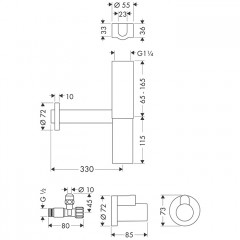 Axor Flowstar Набор с сифоном, цвет: хром