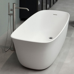 ANTONIO LUPI DAFNE Ванна отдельностоящая 1700х716х560 мм., с донным клапаном (белый матовый), сифоном и гибким шлангом, Cristalplant, цвет белый