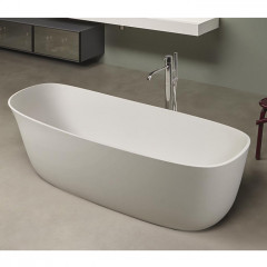 ANTONIO LUPI DAFNE Ванна отдельностоящая 1700х716х560 мм., с донным клапаном (белый матовый), сифоном и гибким шлангом, Cristalplant, цвет белый