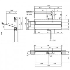 ANTONIO LUPI BATTIGIA Раковина встраиваемая в стену 1260х515х607 мм, с подсветкой, смеситель, донный клапан, сифон, Corian, мрамор Carrara, цвет белый