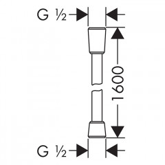 Hansgrohe Isiflex Душевой шланг 1600мм, цвет: шлифованный черный хром