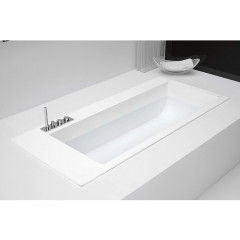 Antonio Lupi Biblio Ванна встраиваемая 180х90х53.5 см, с донным клапаном (хром), сифоном и гибким шлангом, мат-л: Corian, цвет: белый