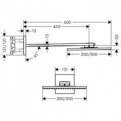 Axor ShowerSolution Верхний душ, 300x300мм, 2jet, с держателем 450мм, настенный монтаж, цвет: хром