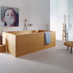 Axor Uno Излив для ванны, выступ 226мм, напольный, внешняя часть, цвет: шлифованный никель