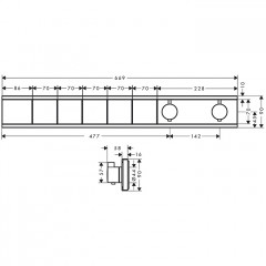 Hansgrohe RainSelect Термостат для душа, 5 источников, внешняя часть, цвет: белый матовый