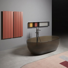 ANTONIO LUPI REFLEX Ванна отдельностоящая 1670х860х530 мм., с нажимным донным клапаном (хром), сифоном и гибким шлангом, Cristalmood, цвет Nebbia