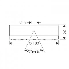 Axor Citterio Верхний душ 180 мм, без держателя, цвет: шлифованный никель