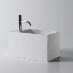 ANTONIO LUPI CALCO Раковина подвесная 450х250х250 мм., с 1 отверстием для смесит, с самотечным донным клапаном, Flumood в отделке texture, цвет белый