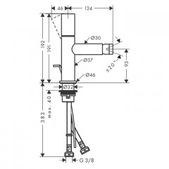 Axor Uno Смеситель для биде на 1 отв., однорычажный, с донным клапаном, цвет: шлифованный никель