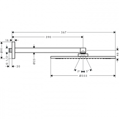 Axor ShowersSolutions Верхний душ 350 1jet, с душевым держателем