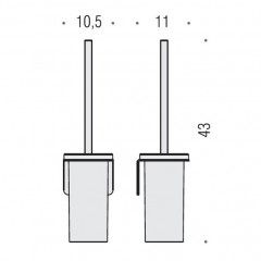 Colombo Over Туалетный ерш, подвесной, цвет: матовая сталь/матовое стекло