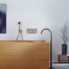 Axor Uno Излив для ванны, выступ 226мм, напольный, внешняя часть, цвет: шлифованный никель