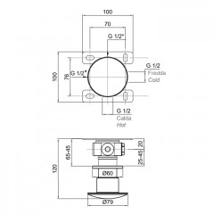 Antonio Lupi MayDay/Midimayday Встраиваемый смеситель для душа со встраиваемой частью (комплект), цвет: белый
