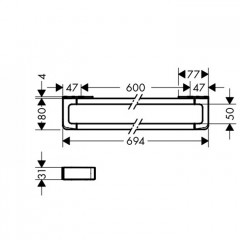Axor Universal Полотенцедержатель и рейлинг, наружный размер 69.4см, подвесной, цвет: хром