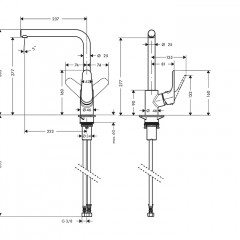 Hansgrohe Focus Кухонный смеситель для кухни, 280, однорычажный, цвет: черный матовый